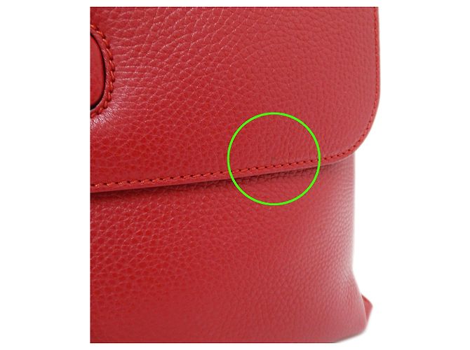 Borsa in pelle Gucci Bamboo Rosso - vista 11
