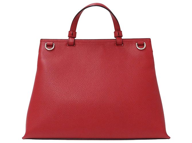 Borsa in pelle Gucci Bamboo Rosso - vista 2