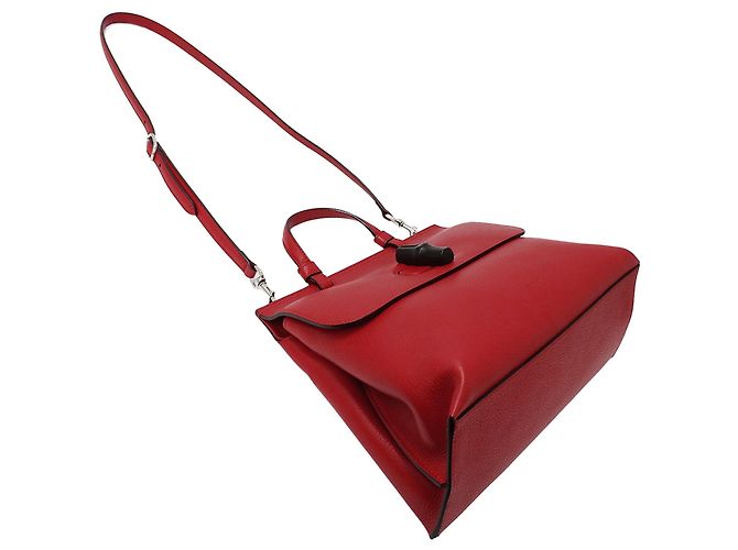 Borsa in pelle Gucci Bamboo Rosso - vista 4