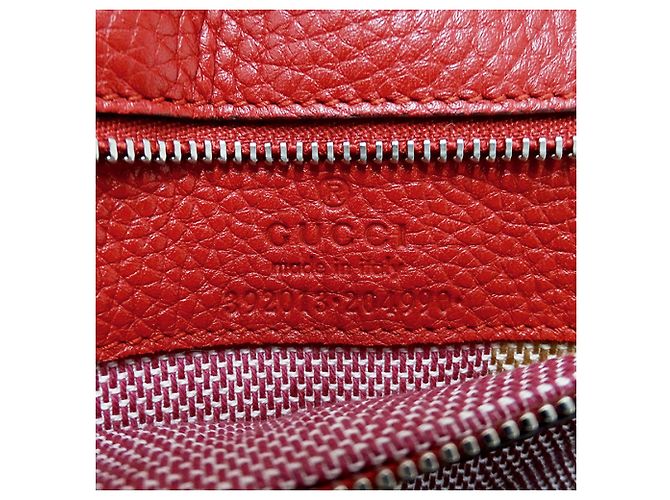 Borsa in pelle Gucci Bamboo Rosso - vista 6