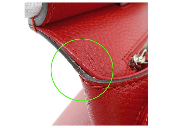 Borsa in pelle Gucci Bamboo Rosso - vista 8