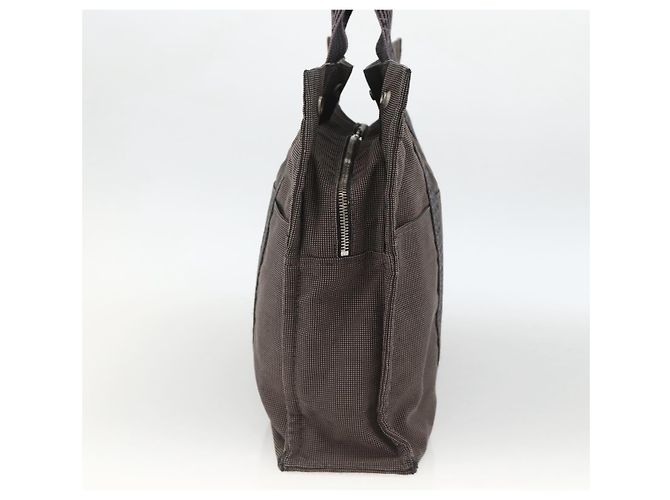 Hermès HERMES Handtasche Her Line MM Canvas Grau Silber Auth BAZ866 Braun - Ansicht 4