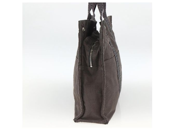 Hermès HERMES Handtasche Her Line MM Canvas Grau Silber Auth BAZ866 Braun - Ansicht 5