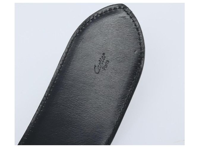 Cintura in pelle Cartier Trinity 34,3" Nero Oro Auth BAZ291 D'oro - vista 11