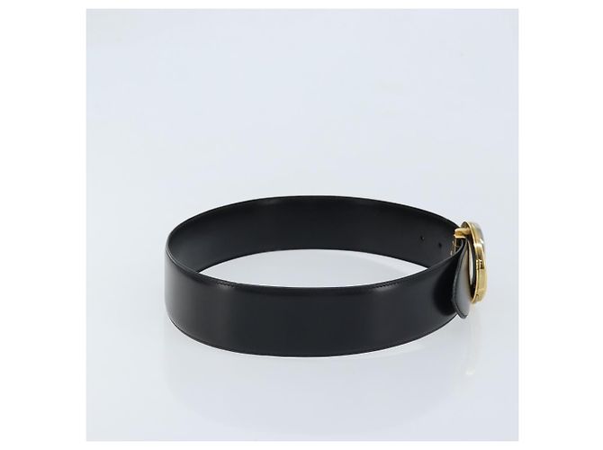 Cintura in pelle Cartier Trinity 34,3" Nero Oro Auth BAZ291 D'oro - vista 4