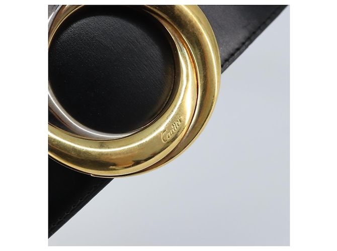 Cintura in pelle Cartier Trinity 34,3" Nero Oro Auth BAZ291 D'oro - vista 6