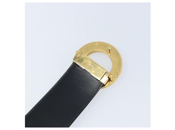 Cintura in pelle Cartier Trinity 34,3" Nero Oro Auth BAZ291 D'oro - vista 8