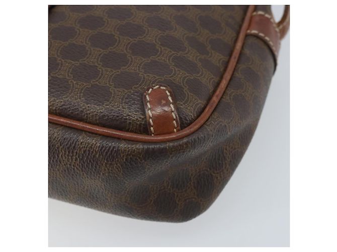 Céline Sac à épaule en toile Macadam CELINE en cuir PVC marron doré Auth 174572 - vue 10