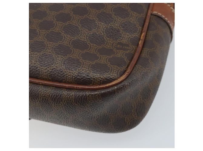 Céline Sac à épaule en toile Macadam CELINE en cuir PVC marron doré Auth 174572 - vue 12