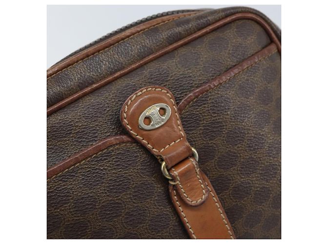 Céline Sac à épaule en toile Macadam CELINE en cuir PVC marron doré Auth 174572 - vue 14
