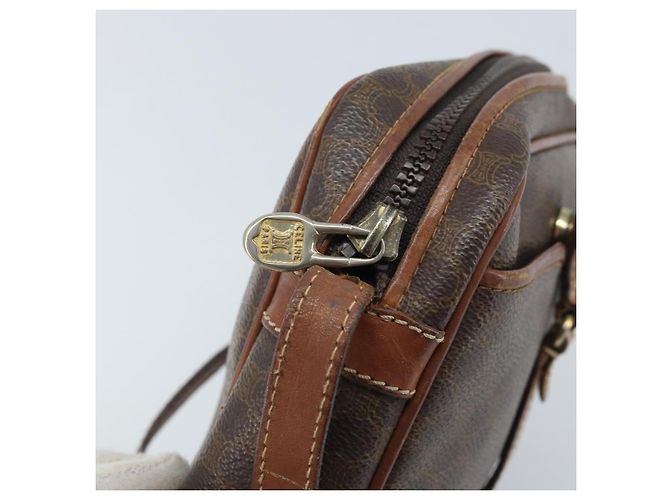 Céline Sac à épaule en toile Macadam CELINE en cuir PVC marron doré Auth 174572 - vue 15