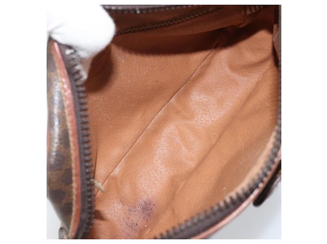 Céline Sac à épaule en toile Macadam CELINE en cuir PVC marron doré Auth 174572 - vue 17