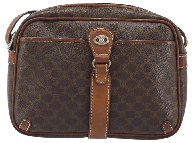 Céline Sac à épaule en toile Macadam CELINE en cuir PVC marron doré Auth 174572 - vue 2