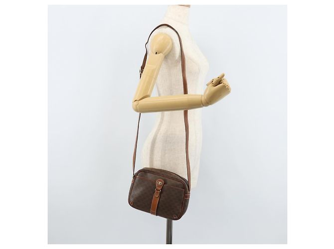 Céline Sac à épaule en toile Macadam CELINE en cuir PVC marron doré Auth 174572 - vue 23
