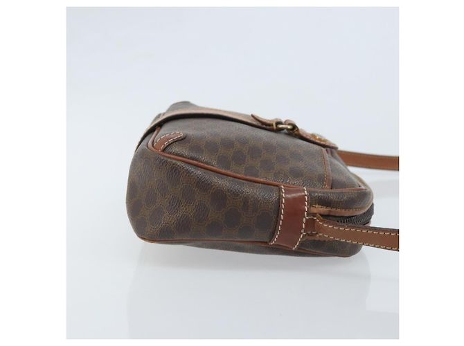 Céline Sac à épaule en toile Macadam CELINE en cuir PVC marron doré Auth 174572 - vue 4