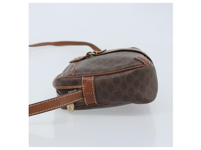Céline Sac à épaule en toile Macadam CELINE en cuir PVC marron doré Auth 174572 - vue 5