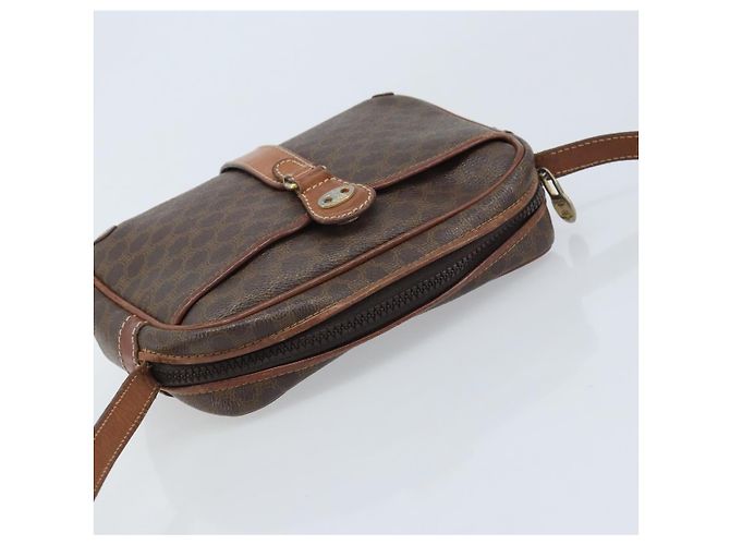 Céline Sac à épaule en toile Macadam CELINE en cuir PVC marron doré Auth 174572 - vue 6