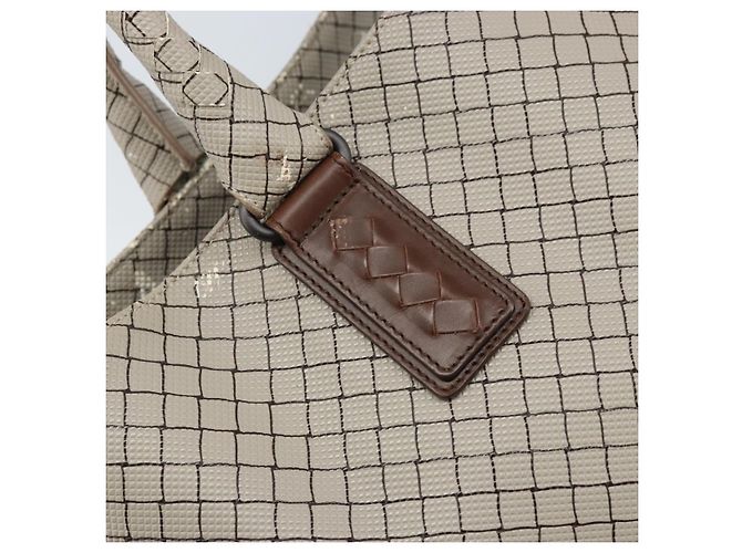 Bottega Veneta Tote Bag aus PVC-Canvas Grau Auth BA11786 Braun - Ansicht 14