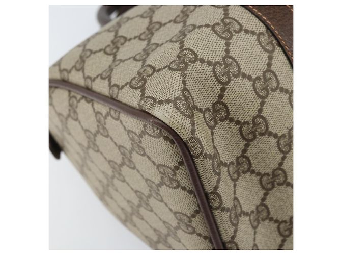 Borsa Boston in PVC beige e oro della linea Sherry GG Supreme di GUCCI 40 02 007 Auth mr2206 D'oro - vista 11