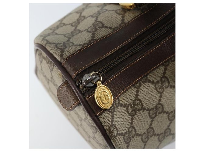 Borsa Boston in PVC beige e oro della linea Sherry GG Supreme di GUCCI 40 02 007 Auth mr2206 D'oro - vista 15