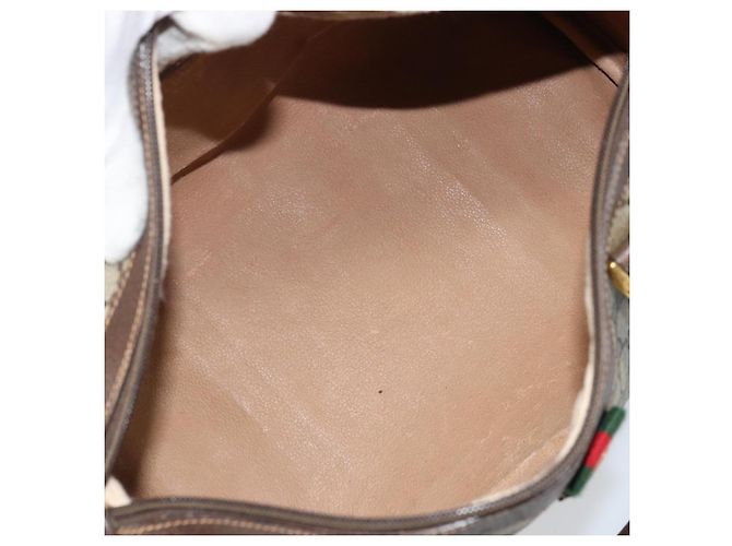 Borsa Boston in PVC beige e oro della linea Sherry GG Supreme di GUCCI 40 02 007 Auth mr2206 D'oro - vista 17