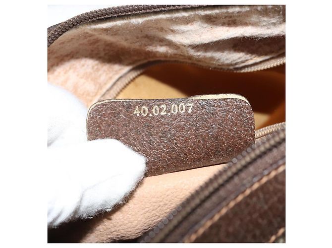 Borsa Boston in PVC beige e oro della linea Sherry GG Supreme di GUCCI 40 02 007 Auth mr2206 D'oro - vista 22
