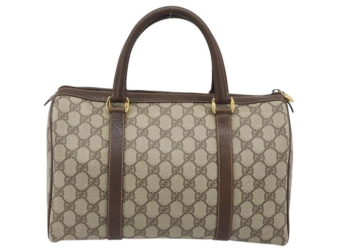 Borsa Boston in PVC beige e oro della linea Sherry GG Supreme di GUCCI 40 02 007 Auth mr2206 D'oro - vista 3