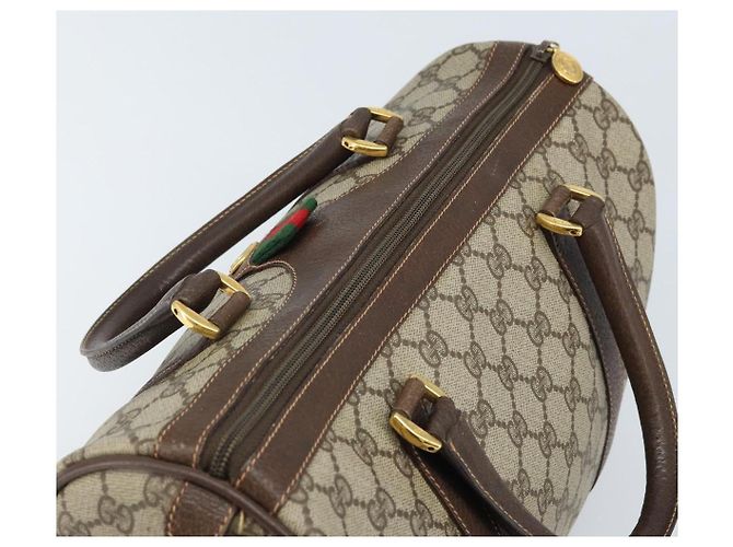 Borsa Boston in PVC beige e oro della linea Sherry GG Supreme di GUCCI 40 02 007 Auth mr2206 D'oro - vista 6