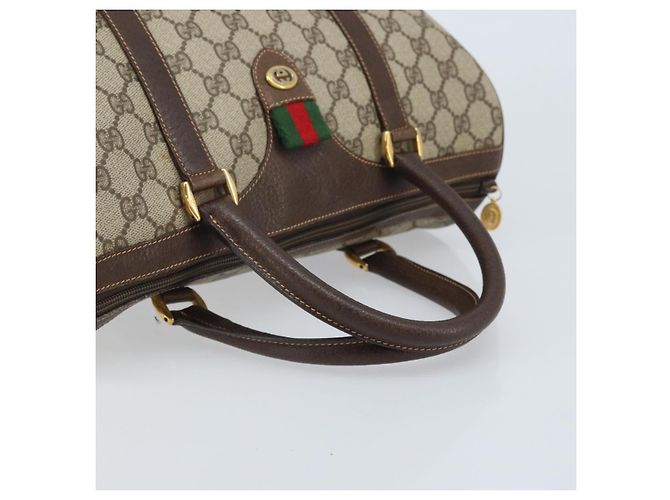 Borsa Boston in PVC beige e oro della linea Sherry GG Supreme di GUCCI 40 02 007 Auth mr2206 D'oro - vista 7