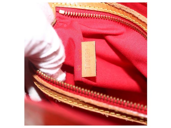 LOUIS VUITTON Monogram Vernis Reade MM Borsa a Mano Rossa M91086 LV Auth BAZ846 Rosso - vista 12