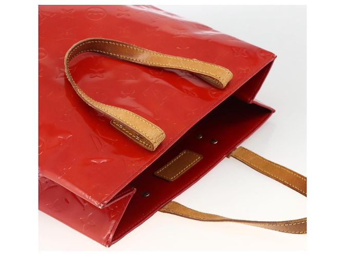 LOUIS VUITTON Monogram Vernis Reade MM Borsa a Mano Rossa M91086 LV Auth BAZ846 Rosso - vista 6