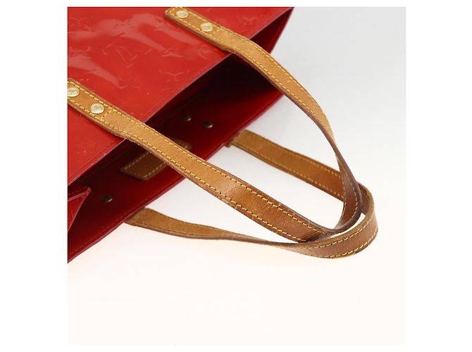LOUIS VUITTON Monogram Vernis Reade MM Borsa a Mano Rossa M91086 LV Auth BAZ846 Rosso - vista 7