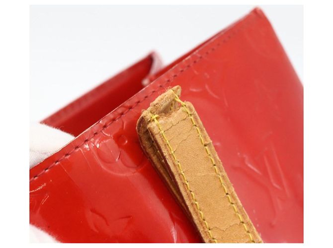 LOUIS VUITTON Monogram Vernis Reade MM Borsa a Mano Rossa M91086 LV Auth BAZ846 Rosso - vista 9