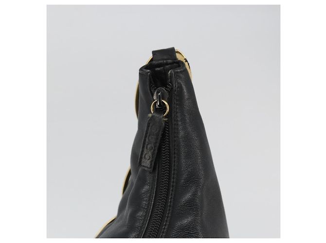 Borsa a Spalla in Pelle Nera e Oro GUCCI 001 1998 1805 Auth bs34225 Nero D'oro - vista 14