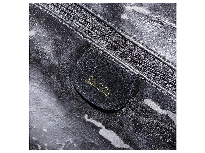 Borsa a Spalla in Pelle Nera e Oro GUCCI 001 1998 1805 Auth bs34225 Nero D'oro - vista 15