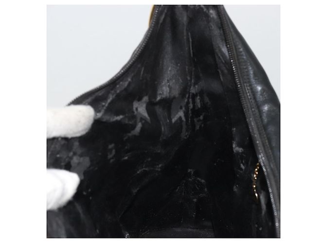 Borsa a Spalla in Pelle Nera e Oro GUCCI 001 1998 1805 Auth bs34225 Nero D'oro - vista 18