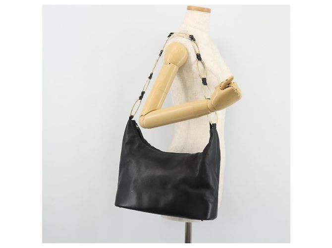 Borsa a Spalla in Pelle Nera e Oro GUCCI 001 1998 1805 Auth bs34225 Nero D'oro - vista 22