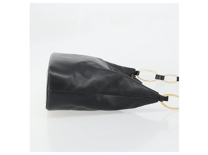 Borsa a Spalla in Pelle Nera e Oro GUCCI 001 1998 1805 Auth bs34225 Nero D'oro - vista 4
