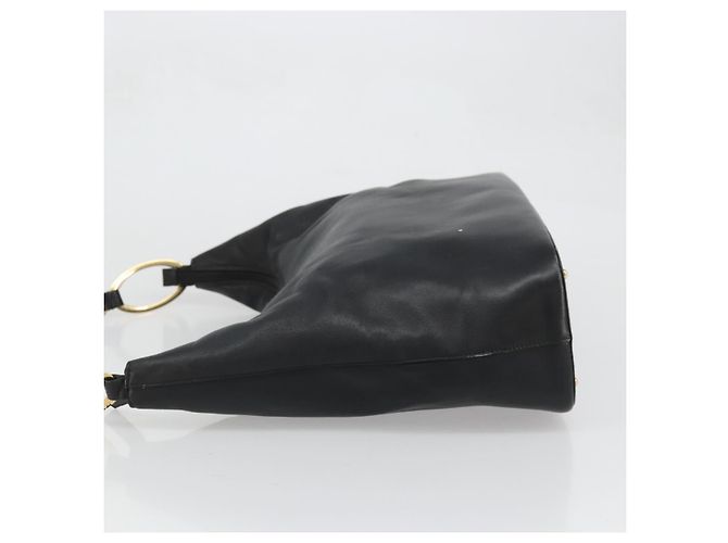 Borsa a Spalla in Pelle Nera e Oro GUCCI 001 1998 1805 Auth bs34225 Nero D'oro - vista 5