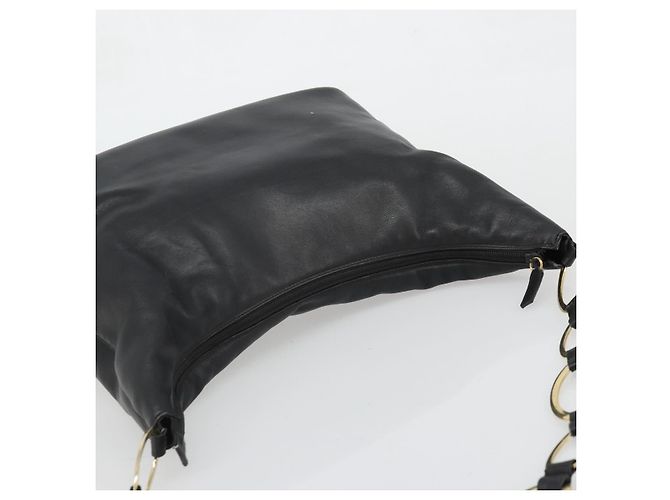 Borsa a Spalla in Pelle Nera e Oro GUCCI 001 1998 1805 Auth bs34225 Nero D'oro - vista 6