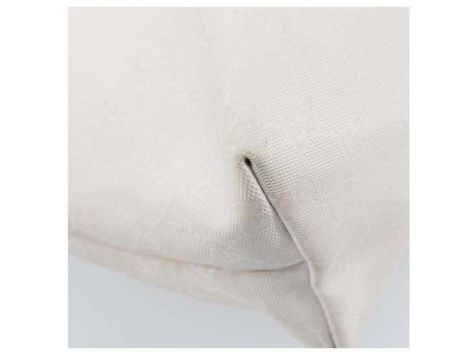 Borsa tote in PVC bianco e argento GG Implementation di GUCCI 211137 Auth 174563 - vista 13