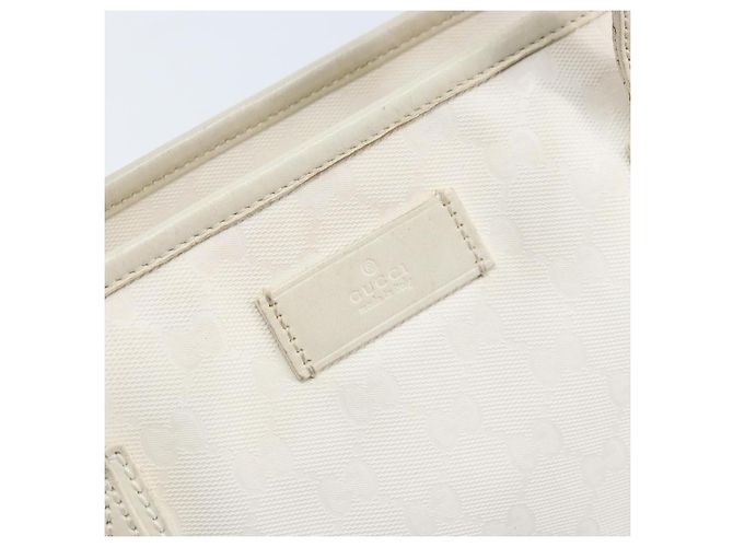 Borsa tote in PVC bianco e argento GG Implementation di GUCCI 211137 Auth 174563 - vista 14
