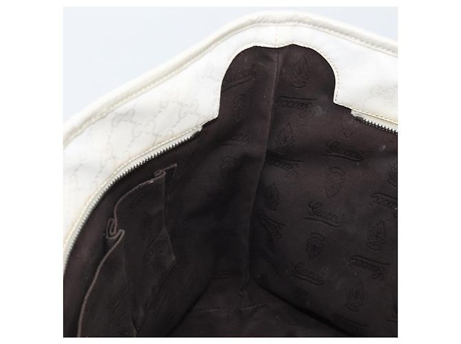 Borsa tote in PVC bianco e argento GG Implementation di GUCCI 211137 Auth 174563 - vista 19