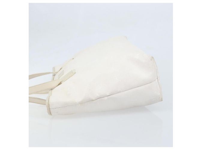 Borsa tote in PVC bianco e argento GG Implementation di GUCCI 211137 Auth 174563 - vista 5