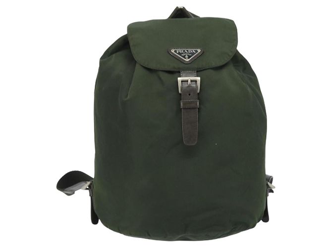 PRADA Backpack Nylon Khaki Silver Auth BA11438 Silvery - view 2