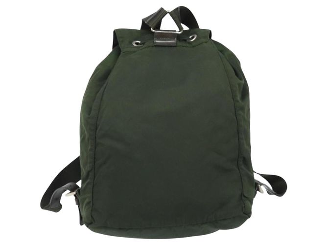 PRADA Backpack Nylon Khaki Silver Auth BA11438 Silvery - view 3