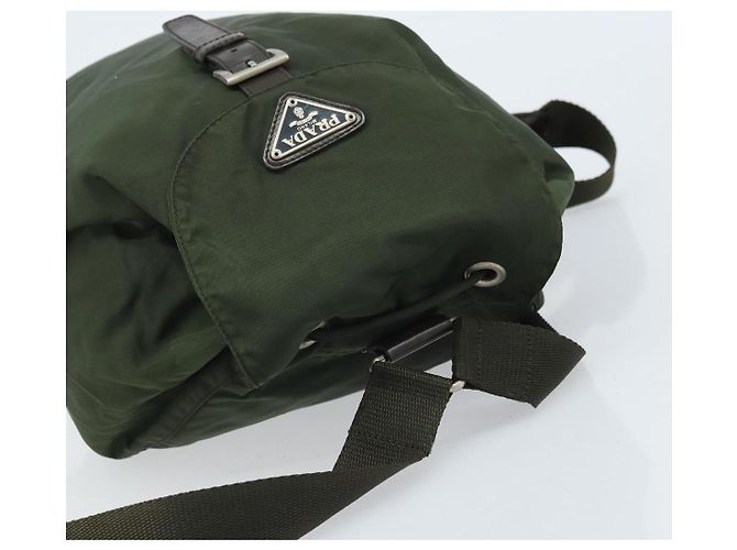PRADA Backpack Nylon Khaki Silver Auth BA11438 Silvery - view 6