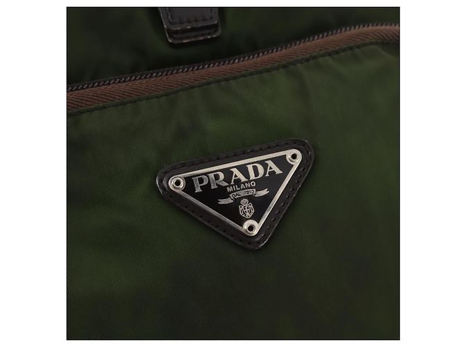 Mochila PRADA de nylon verde plata auténtica 174558 - vista 14