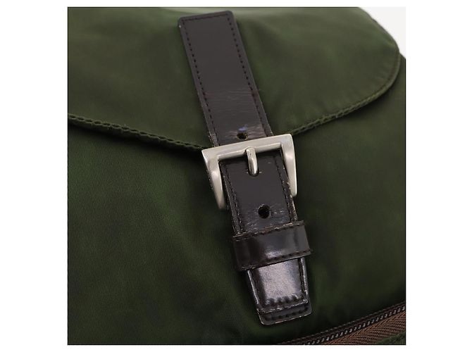 Mochila PRADA de nylon verde plata auténtica 174558 - vista 15