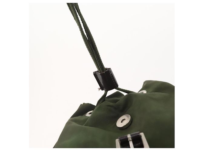 Mochila PRADA de nylon verde plata auténtica 174558 - vista 16